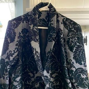 Beautiful navy blues and lighter, tapestry blazer style coat